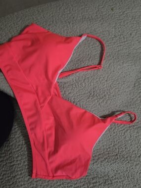 SHEIN Bright Hot Pink Triangle Bikini Top